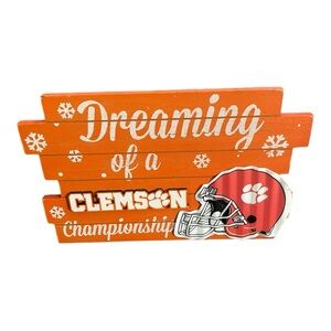 This Home Believes Clemson Tigers Football NWT Christmas Decor 11 1/2 x 7